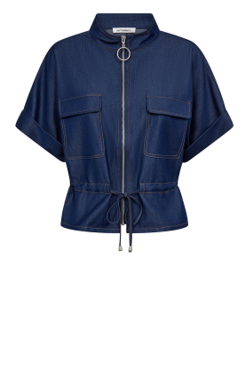 Co'Couture | Getailleerde top Terry | blauw 