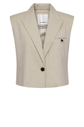 Co'Couture | Linnenmix gilet Leena | beige 