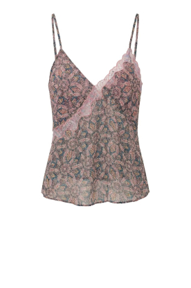 ba&sh |  Top with print and lace details Tizy | dark blue 