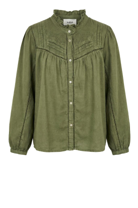 ba&sh |  Blouse with embroidery Gilda | dark green 