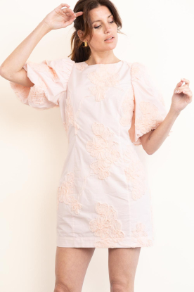 Second Female |  Mini-dress with puff sleeves Ashley | light pink   