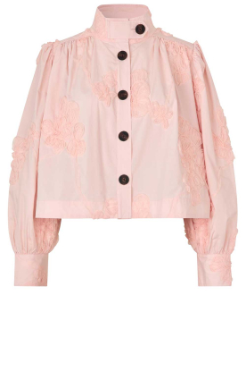 Second Female | Cropped jasje met borduursels Ashley | roze 