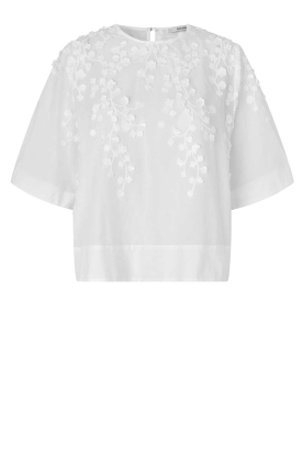 Second Female | Top met borduursels Farrow | wit 