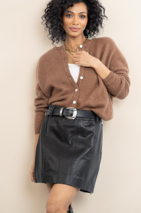 American Vintage |  Soft alpaca cardigan Vitow | brown 