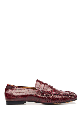 Toral |  Leather croco loafers Peny | burgundy 