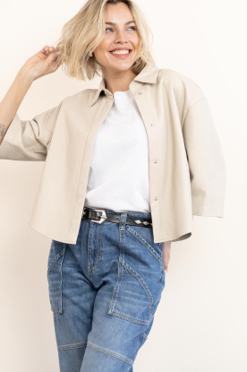 Alter Ego |  Leather blouse Mila | natural 