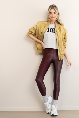 Deblon | Metallic stretch legging Shine | bordeaux 