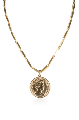 Little Soho |  Chain necklace with pendant Coin | gold 