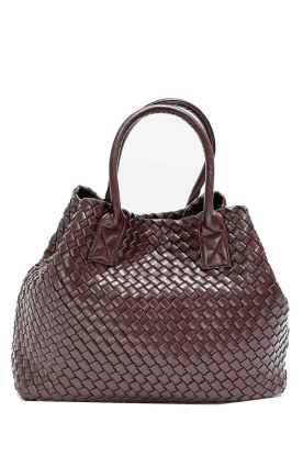 BOW19 |  Braided faux leather bag Mia Square | burgundy 