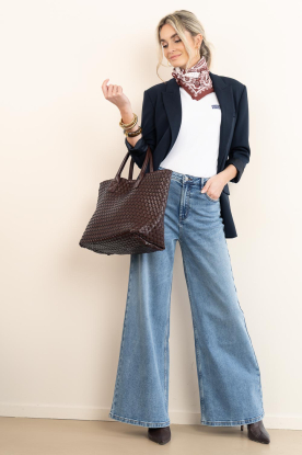 BOW19 |  Braided faux leather bag Mia Square | burgundy 