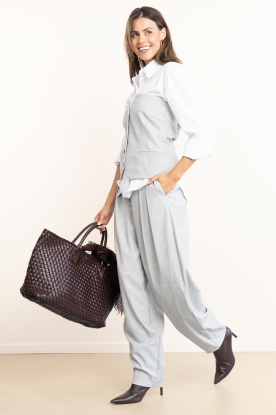 BOW19 | Gevlochten faux leren tas Mia Square | bordeaux 