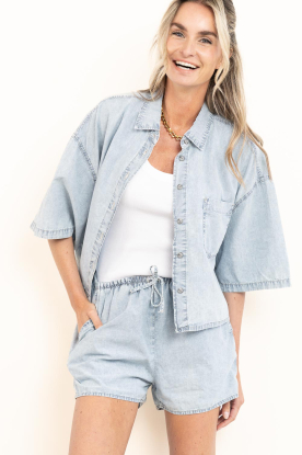 American Vintage |  Cropped denim blouse Paybou | blue 