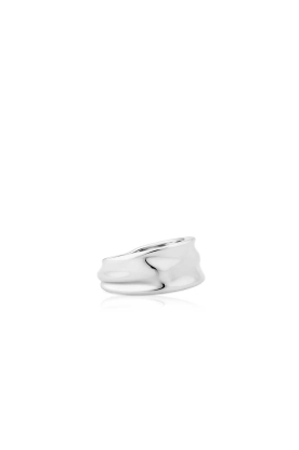 Billion Avenue |  Rhodium-plated earcuff Molten Ara Small | silver 