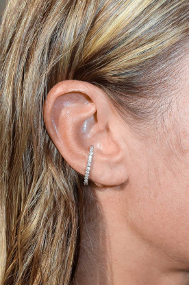 Billion Avenue |  Rhodium-plated earring Hug Diamond | silver 