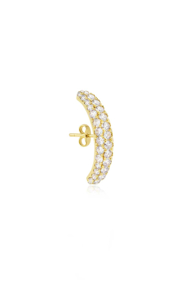 Billion Avenue |  14-carat gold-plated earring with rhinestones Vif Diamond | gol 