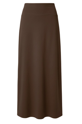 Club L'avenir |  Jersey maxi skirt Manu | brown 