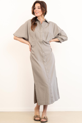 Club L'avenir | Katoenen maxi-jurk Hania | taupe 
