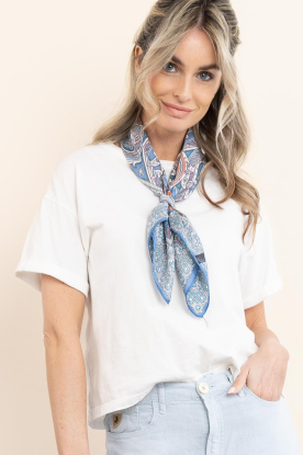 Little Soho |  Shawl with print Paisley | dark blue 