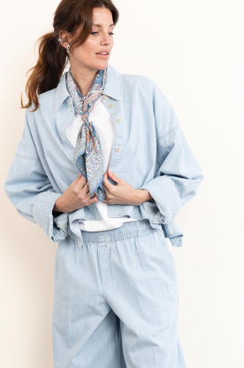 Little Soho |  Shawl with print Paisley | dark blue 