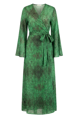 The Belle of the Beach |  Cotton maxi dress with print Josephine | green 