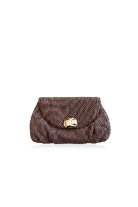 BOW19 |  Clutch with gold colored detail Ellie | brown 