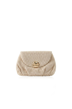 BOW19 |  Clutch with gold colored detail Ellie | natural 