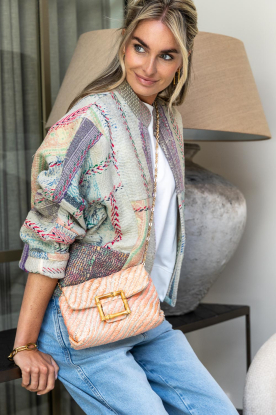 BOW19 |  Raffia shoulder bag Elise | pink 