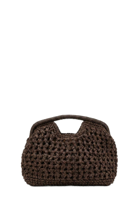 BOW19 |  Raffia clutch Olive | dark brown 