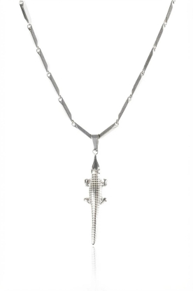 Little Soho |  Necklace with charm Croco | silver 