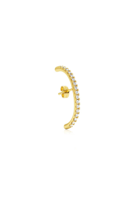 Billion Avenue |  14-carat gold-plated  long earring Hug Diamond | gold 