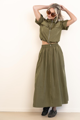 Ibana |  Shiny maxi skirt Sana | green 