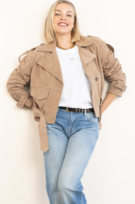 Ibana |  Suède bikerjacket Jalissa | brown 