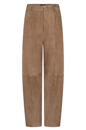 Ibana |  Suede barrel pants Parla | camel 