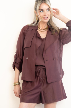 Dante6 | Tencel blouse met strikceintuur Svea | bordeaux 