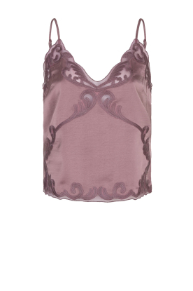 Dante6 | Satijnen top met kant Ligne | plum 