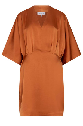 Dante6 |  Satin mini dress Cato | brunt orange 