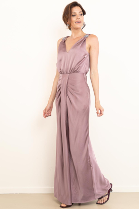 Dante6 | Satijnen maxi jurk Marcia | plum 