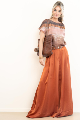 Dante6 |  Satin ultra wide leg trousers Onique | burnt orange  