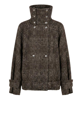 IRO |  Jacquard pied-de-poule bomber jacket Inja | brown 