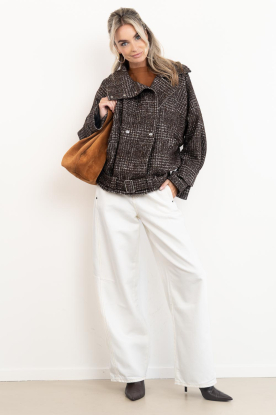 Look Jacquard pied-de-poule bomber jacket Inja