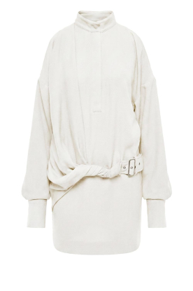 IRO | Jurk met ceintuur en open schouders Melva | naturel 