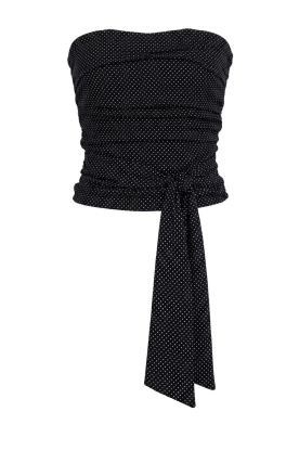 Herskind |  Strapless polka dot top Molly | black 