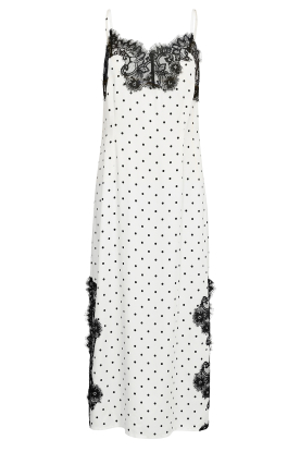 Co'Couture |  Satin dress with polkadots and lace Ameli | natural 