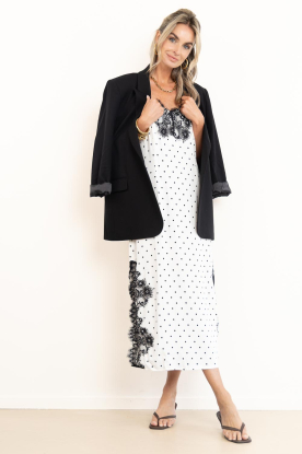 Look Satin dress with polkadots and lace Ameli