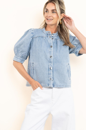 Co'Couture |  Denim blouse Asja | blue 