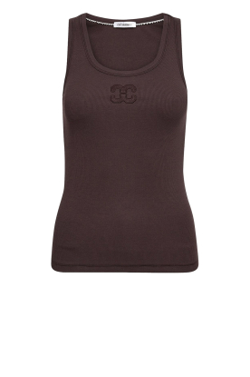 Co'Couture |  Ribbed top with stripes Granny | brown 
