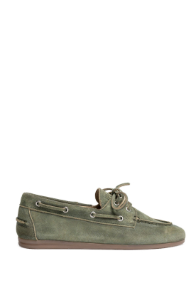 Posa | Suède loafers Boat | groen 