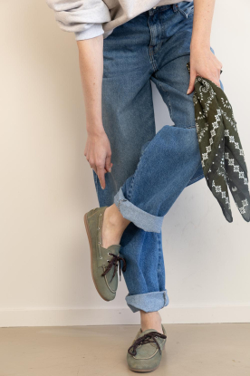 Posa | Suède loafers Boat | groen 
