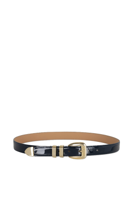 Ibana |   Patent leather riem with golden details Acro | blue 