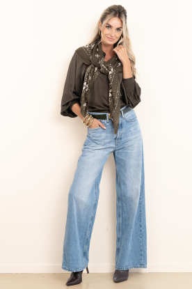 Look Satin blouse with keyhole neck Tyna